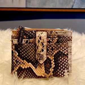 New never used ANNE KLEIN “SNAKE” BIFOLD MINI WALLET CARD HOLDER